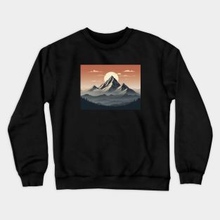 Mountain Water Art River Vintage Hike Fauna Flora Crewneck Sweatshirt